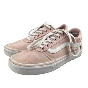 Vans Old Skool Shoes Women 7 Pink Low‎ Canvas Sneakers Skateboarding Streetwear